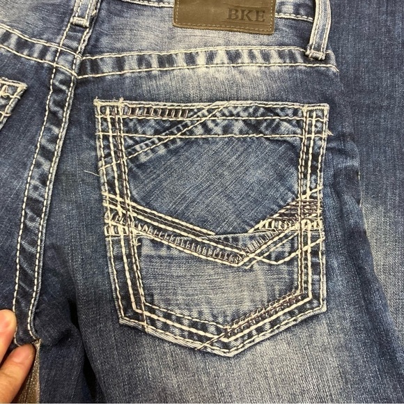 BKE DENIM “Aiden” boot leg jeans Size 25R *bbq stain on left leg EUC - Picture 9 of 16